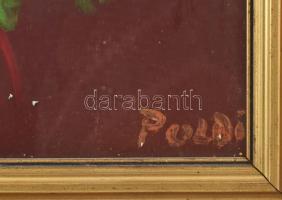 Böhm Lipót, Poldi (1916-1995): Ünnep. Olaj, vászon, jelezve jobbra lent. Hátoldalán autográf felirat...