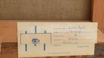 Böhm Lipót, Poldi (1916-1995): Ünnep. Olaj, vászon, jelezve jobbra lent. Hátoldalán autográf felirat...