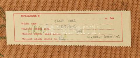 Gádor Emil (1911-1998): Őszi fák. Olaj, farost, jelezve jobbra lent. Hátoldalán Képcsarnok Vállalat ...