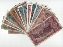15db vegyes pengő bankjegy tétel, közte 1946. 100.000BP T:F-VG