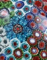 Murano millefiori levélnehezék, jelzés nélkül, hibátlan d: 7,5 cm
