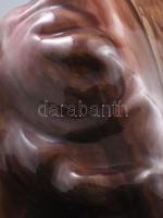 Komlós testvérek Budapest: elefánt könyvtámasz, kis kopással, jelzett, 22x15,5 cm