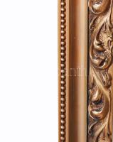 Nagy méretű tükör aranyszínű blondel keretben, fazettált 65x135 cm Kisebb sérülésekkel