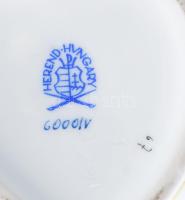 Herendi rózsa rátétes cukordoboz. Kézzel festett, jelzett, minimális lepattanással 15 cm,