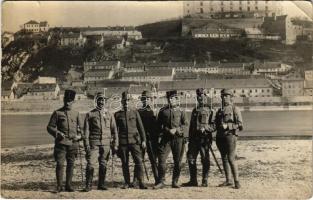 1916 Pozsony, Pressburg, Bratislava; osztrák-magyar katonák a Duna parton májusban / K.u.k. military, soldiers on the Danube riverside. photo (EK)