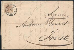 1855 6kr HP III levélen / on cover "KARLSTADT" - Trieste