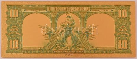 Amerikai Egyesült Államok DN 10$ aranyozott bankjegy replika T:UNC
USA ND 10 Dollars gilt banknote ...