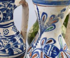 6 darab bokály, 19. sz., sérülésekkel, repedéssel, m: 22-24 cm