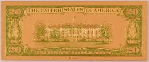 Amerikai Egyesült Államok DN 20$ aranyozott bankjegy replika T:UNC
USA ND 20 Dollars gilt banknote ...