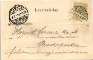 1904 Sopron, Kossuth út, feldíszített magyar címeres villamos. Kummert L. kiadása (r)