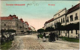 1907 Körmend, Fő utca (szakadás / tear)