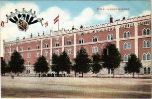 Pola, Pula; K.u.K. Kriegsmarine Marinekaserne. G. Fano 1914/15. No. 37. / Osztrák-magyar haditengerészet matróz laktanyája / Austro-Hungarian Navy mariner barracks (EK)