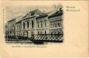 Miskolc, Erzsébet tér, Kereskedelmi kamara. Ferenczi B. kiadása (ázott sarok / wet corner)