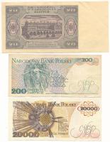 Lengyelország 1948. 20Zl + 1986. 200Zl + 1989. 20.000Zl T:F
Poland 1948. 20 Zlotych + 1986. 200 Zlo...