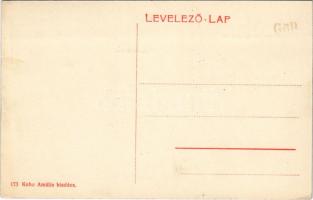 Komádi, Magyar király szálloda és kávéház, Takarékpénztár télen. Kohn Amália kiadása (EK)