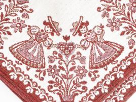 Népi mintás szőttes, asztalterítő, kb. 160x120 cm