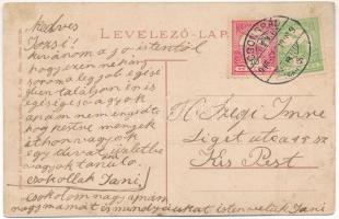 1916 Csongrád, Tisza part, hajóhíd, komp. Szilber J. Antal kiadása (EB)