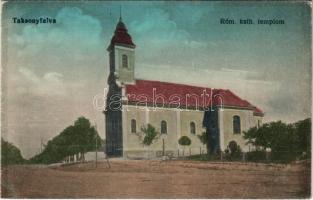 Taksony, Taksonyfalva, Takson, Matúskovo; Római katolikus templom. Fogyasztási szövetkezet kiadása / Catholic church (EK)