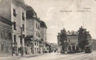 Újvidék Erzsébet square with tram