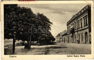 1940 Orsova, Splaiul Regina Maria / rakpart, üzletek / quay, shops (EB)