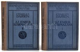 Charles Darwin: Az ember származása és az ivari kiválás. I-II. kötet. Ford.: Dr. Entz Géza, Dr. Fülöp Zsigmond, Dr. Madzsar József. Természettudományi Könyvtár. Bp., 1910, Athenaeum,418+344 p + XXXII (fekete-fehér képtáblák) t. Kiadói egészvászon-kötés, kissé kopott borítóval, fakó gerinccel, névbejegyzéssel.