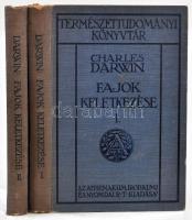 Charles Darwin: Fajok keletkezése. I-II. köt. Fajok keletkezése természetes kiválasztás útján vagy az életrevalóbb tenyészfajok boldogulás a létért való küzdelemben. Ford.: Mikes Lajos. Természettudományi Könyvtár. Bp., 1911, Athenaeum, XIX+283 p. +1 (kihajtható képtábla) t.; 310 p. Kiadói egészvászon-kötés, kissé kopott borítóval, fakó gerinccel, az egyik gerincen kis sérüléssel, régi bélyegzésekkel.