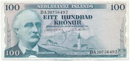 Izland 1974-1980. (1961) 100K T:F kis szakadás Iceland 1974-1980. (1961) 100 Kronur C:F small tear Krause P#44