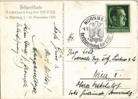 1938 Reichsparteitag Nürnberg. Festpostkarte / Nuremberg Rally. NSDAP German Nazi Party propaganda, ...