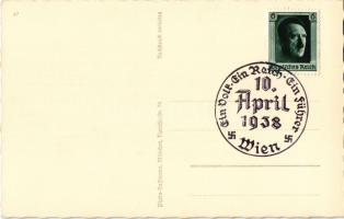 Reichskanzler Adolf Hitler + "1938 Wien, Ein Volk, Ein Reich, Ein Föhrer" So. Stpl