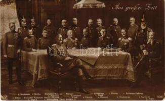 1915 Aus grosser Zeit, v. Mackensen, v. Moltke, Kronprinz Wilhelm v. Preussen, v. Francois Ludendorff, v. Falkenhayn, v. Einem, v. Beseler, v. Bethmann-Hollweg, v. Bülow, Kronprinz Rupprecht v. Bayern, Herzog Albrecht v. Württemberg, Kaiser Wilhelm II., v. Kluck, v. Emmich, v. Haeseler, v. Hindenburg, v. Heeringen, v. Tirptiz / German Emperor, Crown Prince and military leaders, WWI military (EK)