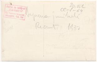 1932 Brassó, Kronstadt, Brasov; román katonák / Romanian military, group of soldiers. Atelier de fot...