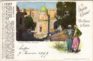 Jerusalem,Chalifen-Grabmal. Herzliche Grüsse! Postkarte Von Haus zu Haus No. 21. (cut)