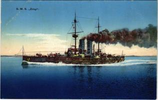 SMS Zrínyi az Osztrák-Magyar Haditengerészet Radetzky-osztályú pre-dreadnought csatahajója / K.u.K. Kriegsmarine / SMS Zrínyi Austro-Hungarian Navy Radetzky-class pre-dreadnought battleship. G. Costalunga Pola 1914/15.