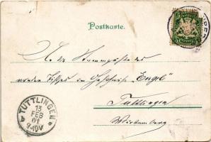 1901 Seegesecht / Tengeri csata - humoros lap / Naval battle. No. 685. litho humour (szakadások / te...