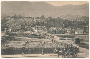 Lupény, Lupeni; Vedere partiala / Teilansicht / látkép, fatelep / general view, lumber yard (EK)