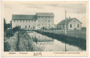 Höltövény, Heldsdorf, Halchiu; Elektrizitätswerk und Kunstmühle / Elektromos művek és műmalom / electric power plant and mill (fa)