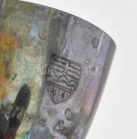 4 darab ezüstözött kupa, Kanada, gravírozott szöveggel, kopással, m: 9 cm