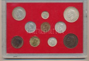 Nagy-Britannia 1944. 1/2p - 1/2C Ag (10xklf) forgalmi szett kissé sérült plasztik tokban T:UNC patin...