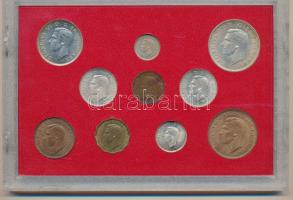 Nagy-Britannia 1940. 1/2p - 1/2C Ag (10xklf) forgalmi szett sérült plasztik tokban T:UNC patina
Gre...