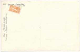 Törcsvár, Törzburg, Bran-Poarta; Taranca la putu / Bäuerin beim Brunnen / parasztasszony a kútnál / ...