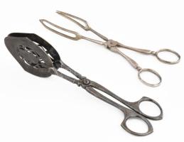 2 darab antik süteményfogó, kopással, h: 18-20 cm