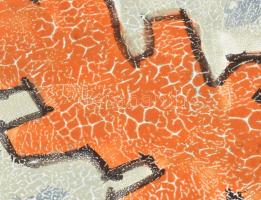 Kerezsi Gyöngyi (1943- ): Ovális kínálótál. Jelzett, kis kopással, mázjavításokkal, 35,5x26,5 cm