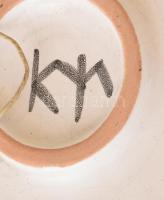 Kerezsi Gyöngyi (1943- ): Ovális kínálótál. Jelzett, kis kopással, mázjavításokkal, 35,5x26,5 cm