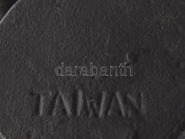 Öntöttvas mécsestartó, jelzett, h: 19 cm