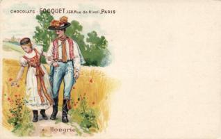 Fouquet chocholate commercial Hungarian folklore Litho