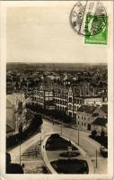 1926 Debrecen, Református főgimnázium, villamos. Des Combes László felvétele, TCV card (EK)