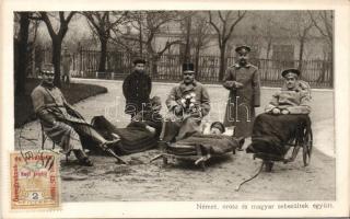 WW. I. German, Russian, Hungarian injured soldiers