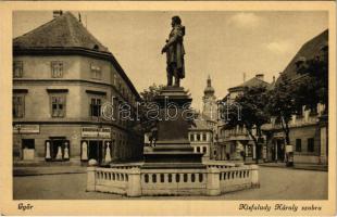 1941 Győr, Kisfaludy Károly szobor, Birkmayer János kőfaragó telep, Nővédő egyesület, üzlet