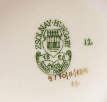 Zsolnay aranykontúrozott virágmintás váza, jelzett, kis kopással, m: 20,5 cm