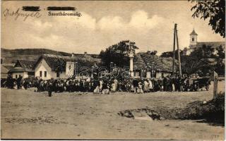 1939 Ipolynyék, Nekyje, Vinica; Szentháromság szobor, automobil. Wider Mór kiadása / Holy Trinity statue, automobile (EK)